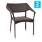 Flash Furniture Espresso PE Rattan Wicker Patio Dining Chair, 2PK 2-TT-TT002-ESP-GG - alternate 9
